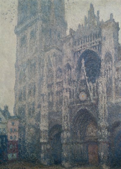 Kathedraal van Rouen, Westportaal, Grijs Weer, 1894 door Claude Monet